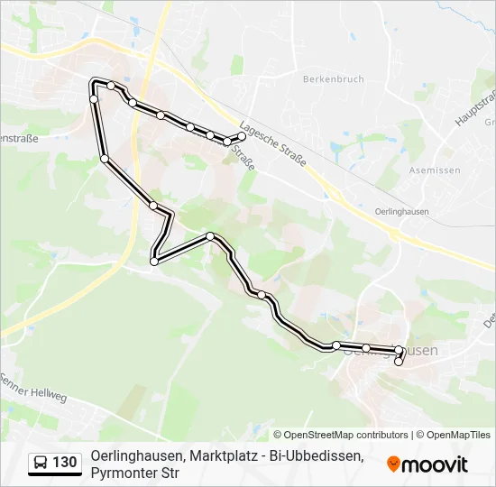 130 Bus Line Map