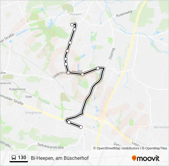 Автобус 130: карта маршрута