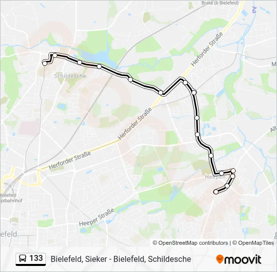 133 Bus Line Map