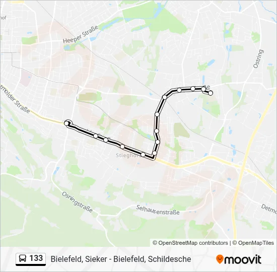 133 Bus Line Map