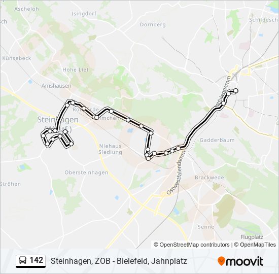 142 Route: Schedules, Stops & Maps - Bielefeld, Jahnplatz (Updated)