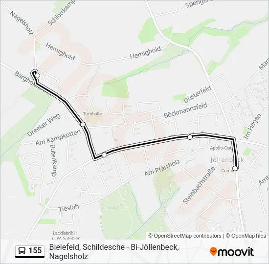 Автобус 155: карта маршрута