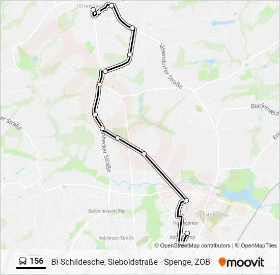 Автобус 156: карта маршрута