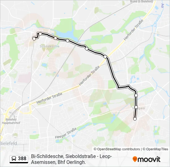 Buslinie 388 Karte