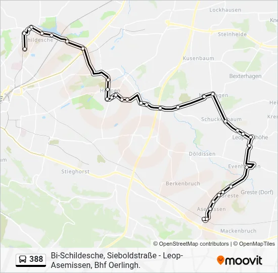 Buslinie 388 Karte
