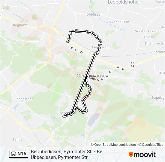 N15 Bus Line Map