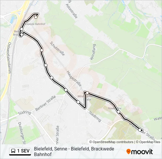 1 SEV Bus Line Map