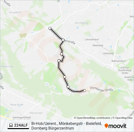 Автобус 224ALF: карта маршрута