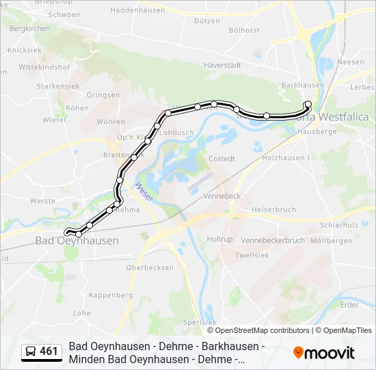 461 Bus Line Map