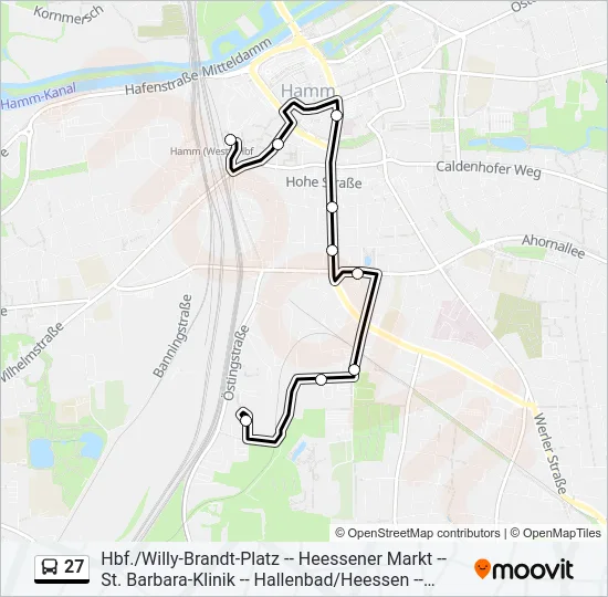27 Bus Line Map