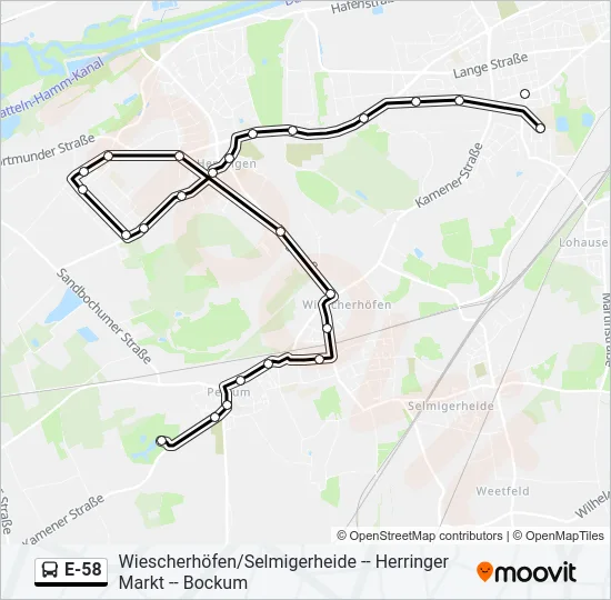 E-58 Bus Line Map