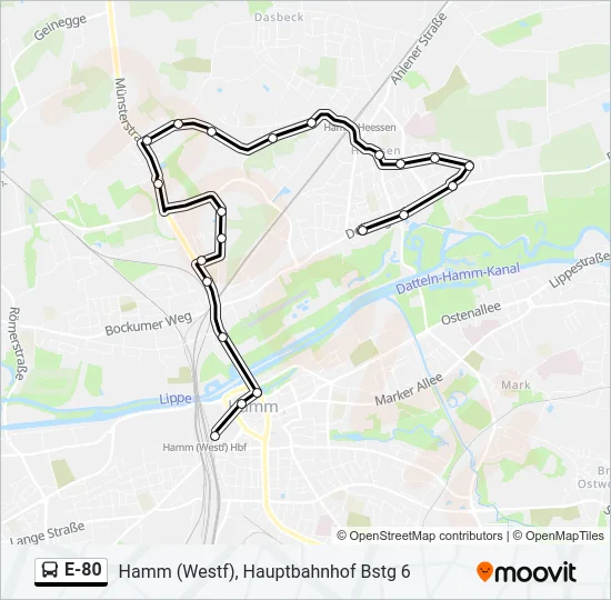 E-80 Bus Line Map