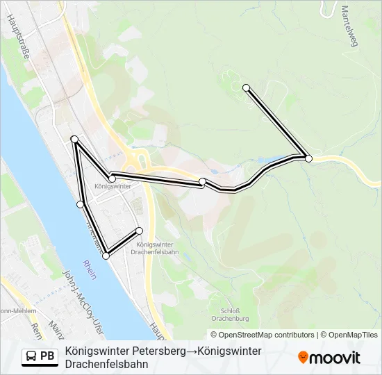 Автобус PB: карта маршрута
