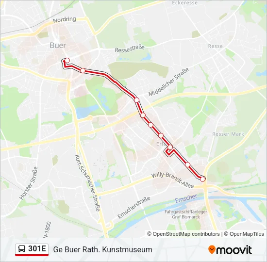301E Bus Line Map