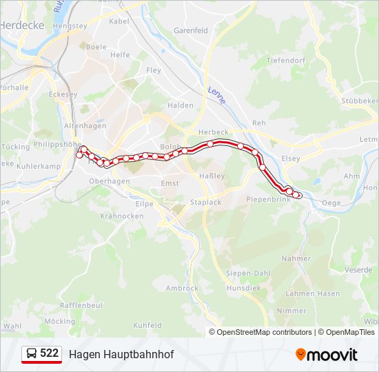 522 bus Line Map