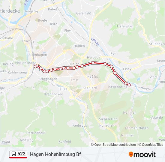 522 bus Line Map