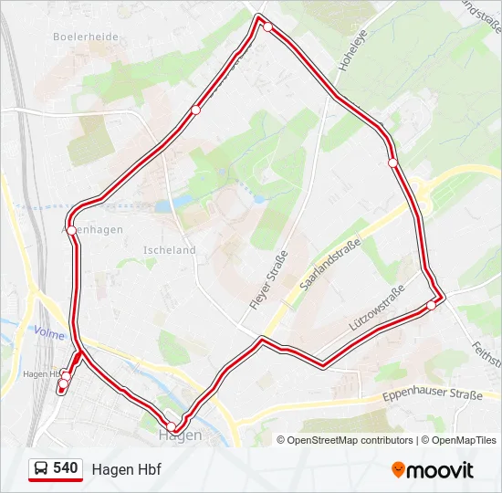 540 Bus Line Map
