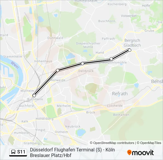 Автобус S11: карта маршрута