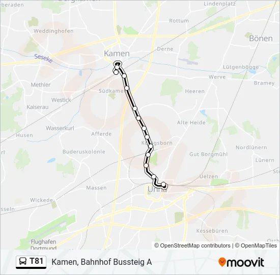 T81 Bus Line Map