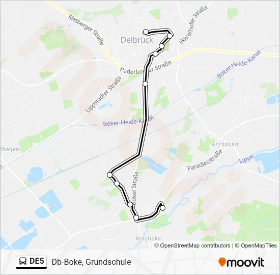 DE5 Bus Line Map