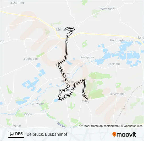 DE5 Bus Line Map