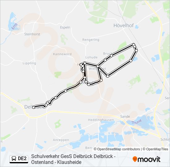 DE2 bus Line Map