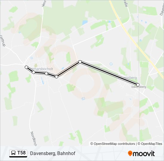 T58 bus Line Map