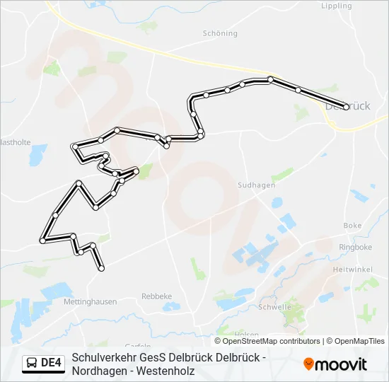DE4 Bus Line Map