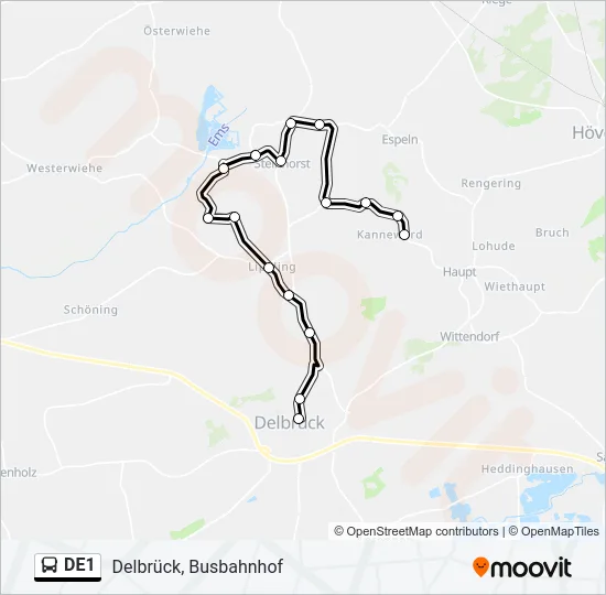 DE1 Bus Line Map