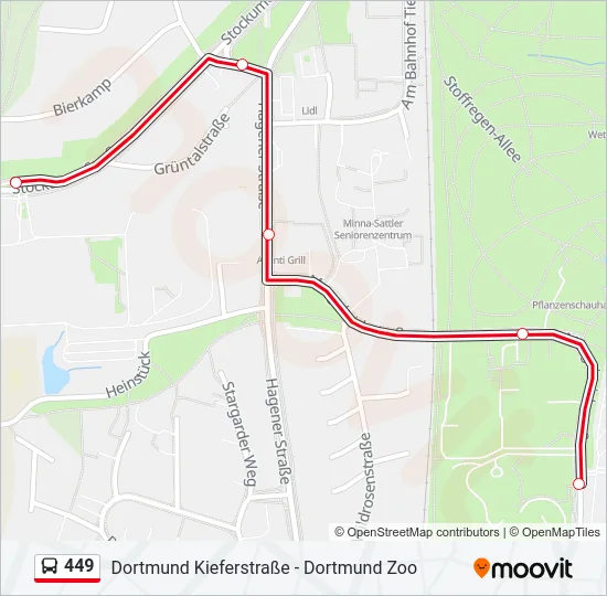 449 Bus Line Map