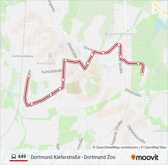 449 Bus Line Map