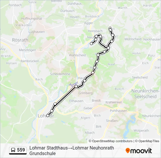 559 Bus Line Map