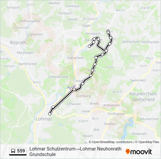 559 Bus Line Map