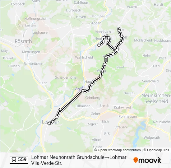559 Bus Line Map