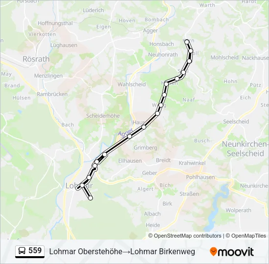 559 Bus Line Map