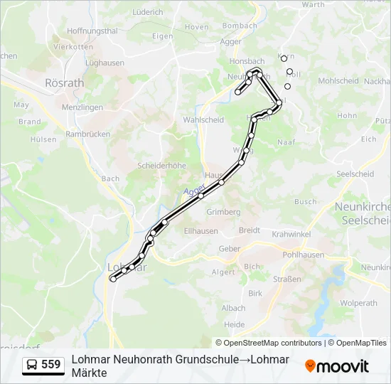 559 Bus Line Map