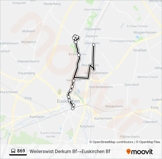869 Bus Line Map