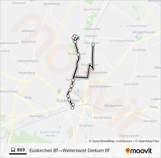 869 Bus Line Map