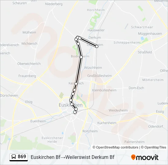 869 Bus Line Map