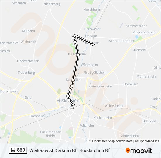 869 Bus Line Map