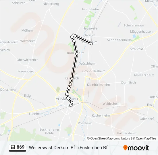 869 Bus Line Map