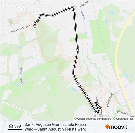 599 bus Line Map