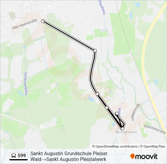 599 Bus Line Map