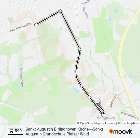 599 Bus Line Map