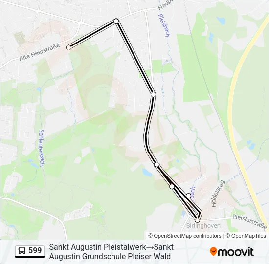 599 Bus Line Map