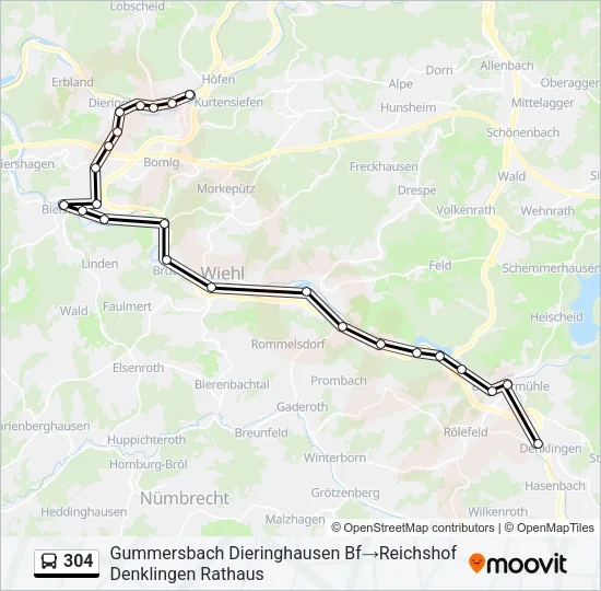 304 Bus Line Map