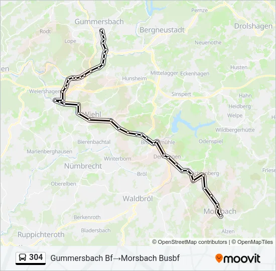 304 Bus Line Map