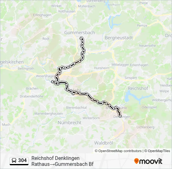 304 Bus Line Map