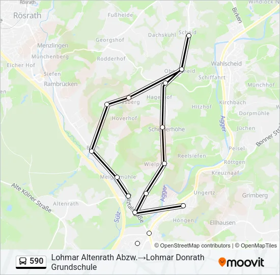 590 Bus Line Map