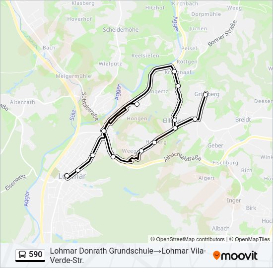 590 bus Line Map